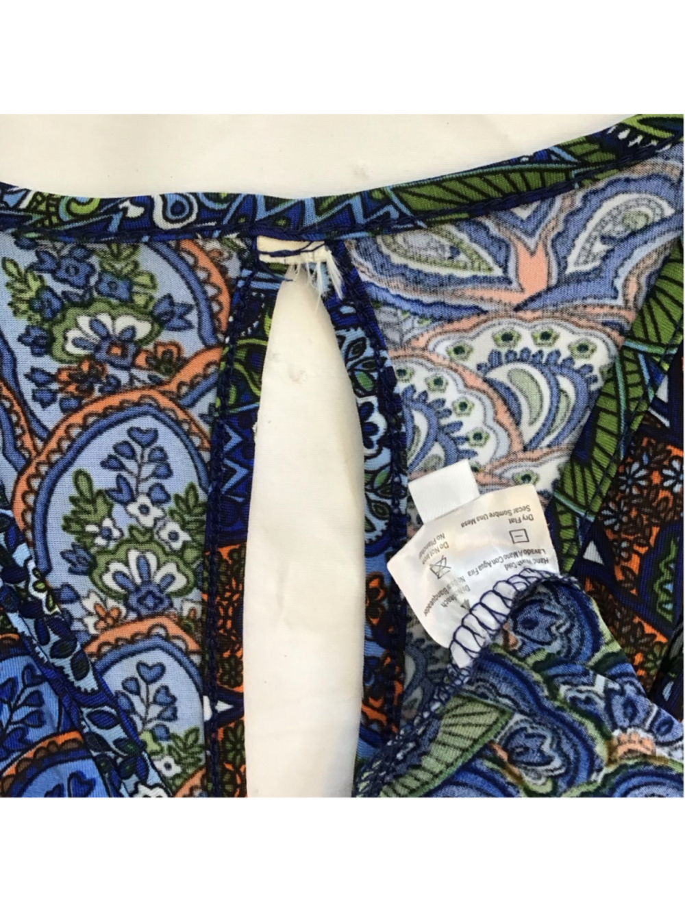 5th & love Women Elegant Blue Green Peacock Paisley Maxi Dress no size tag - Picture 12 of 12
